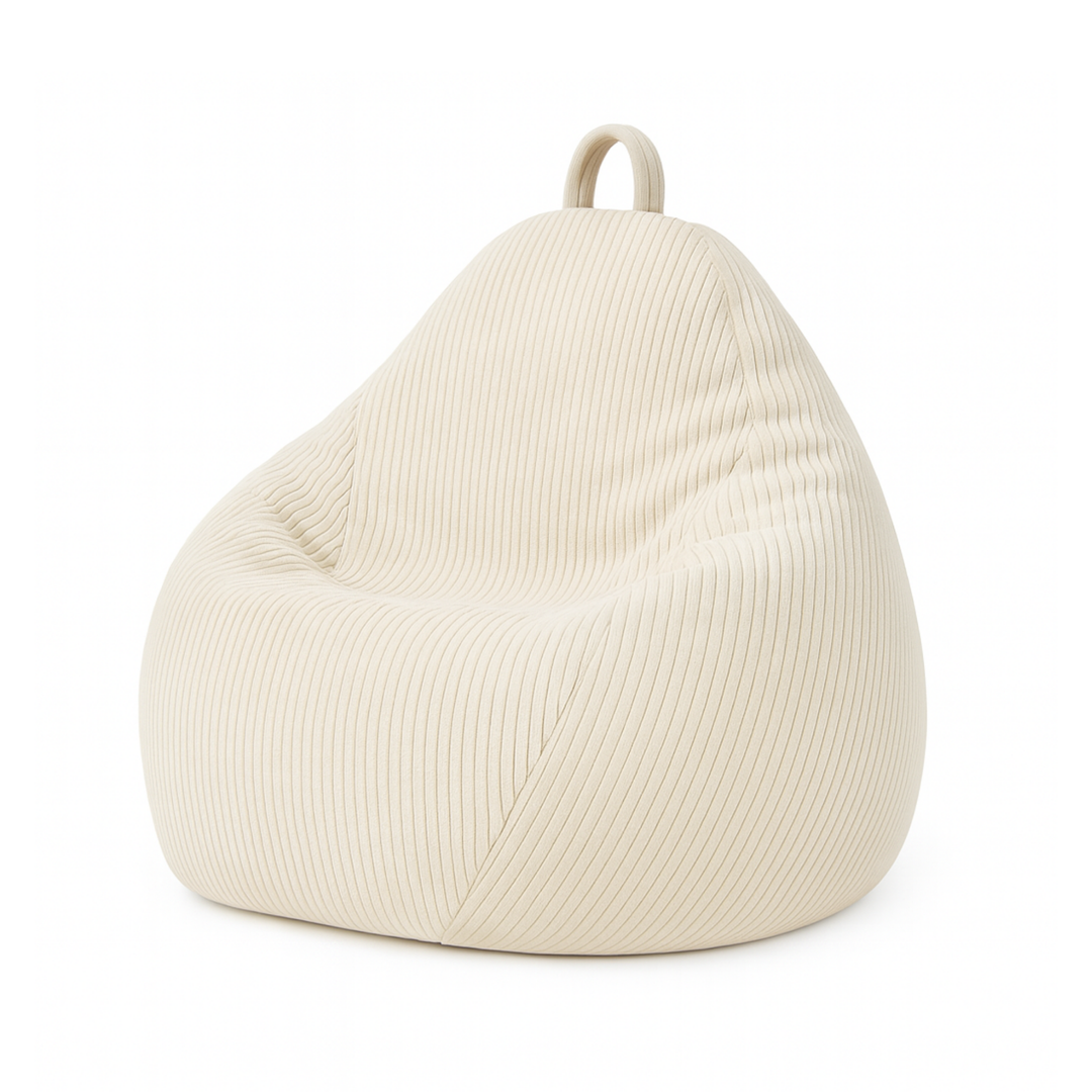 Pouf Poire Velours Côtelé Déhoussable - 80x70 Cm