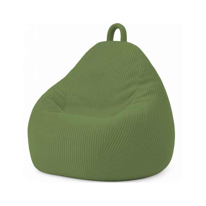 Pouf Poire Velours Côtelé Déhoussable - 80x70 Cm