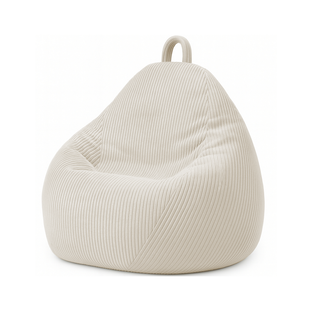 Pouf Poire Velours Côtelé Déhoussable - 80x70 Cm