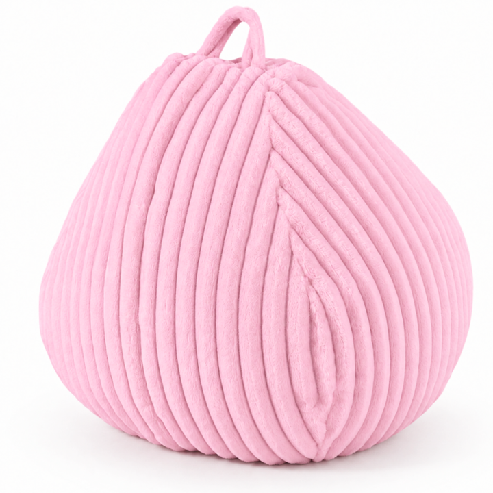 Pouf Poire Fourrure Côtelée Déhoussable - 80x70 Cm