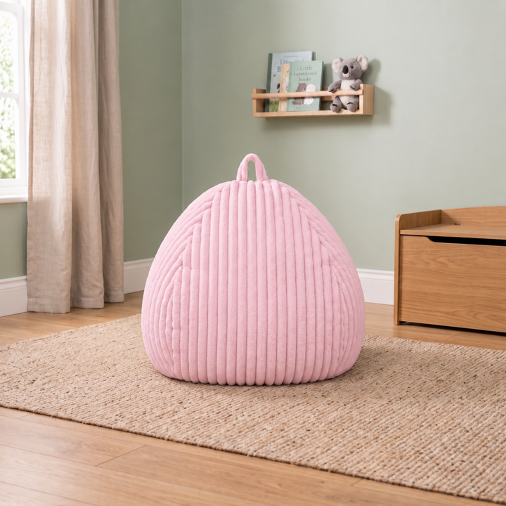 Pouf Poire Fourrure Côtelée Déhoussable - 80x70 Cm