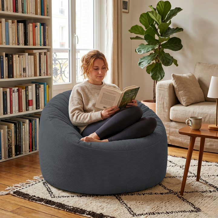 Pouf Velours Côtelé - 100 Cm