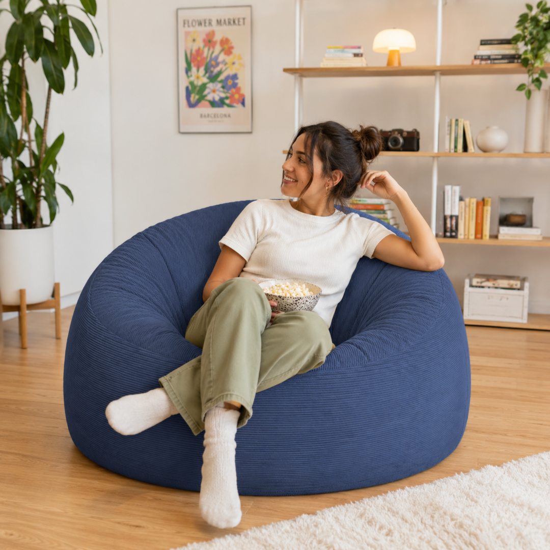 Pouf déhoussable Velours Côtelé - 100 cm