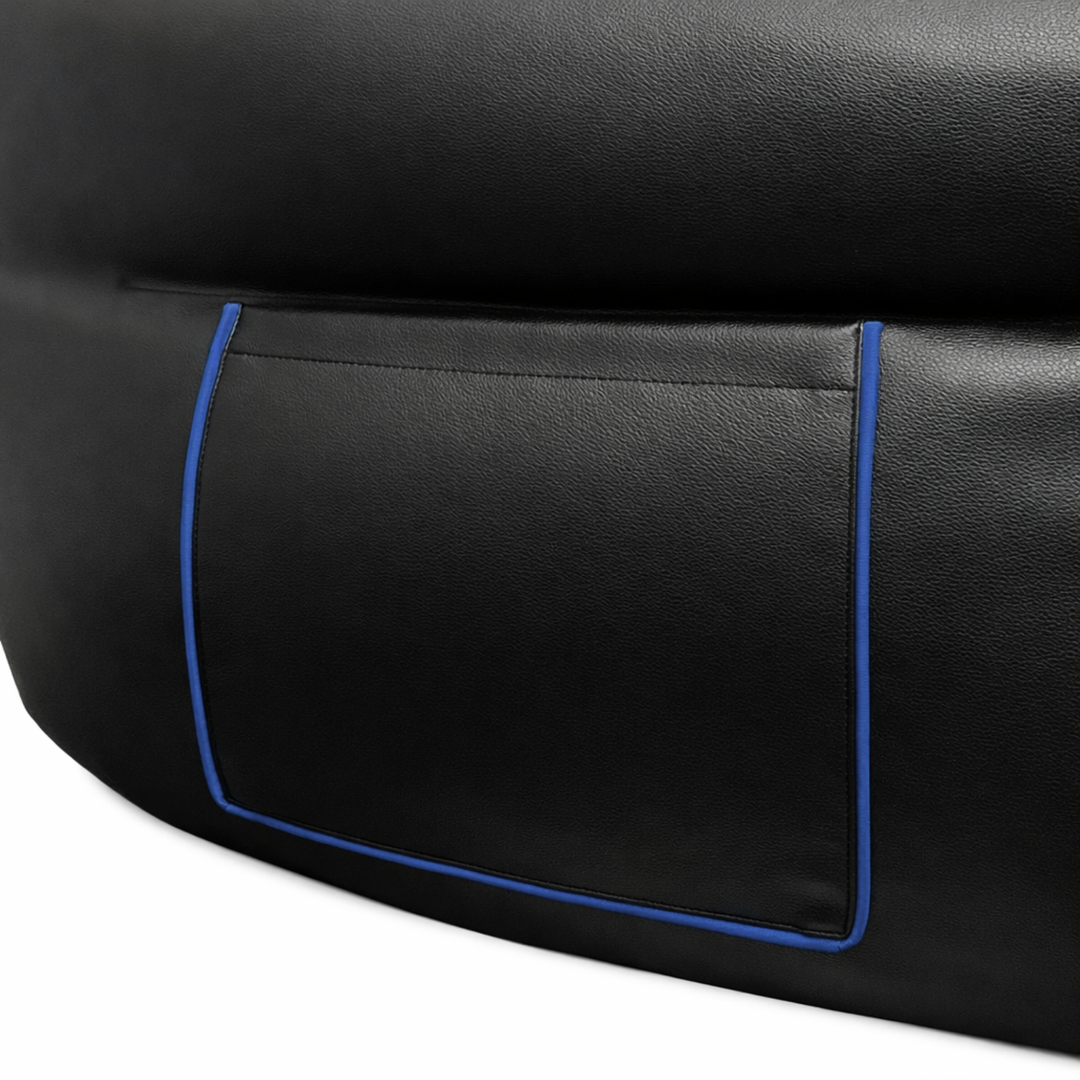 Pouf gaming en similicuir - 100x110 cm + Repose-pieds