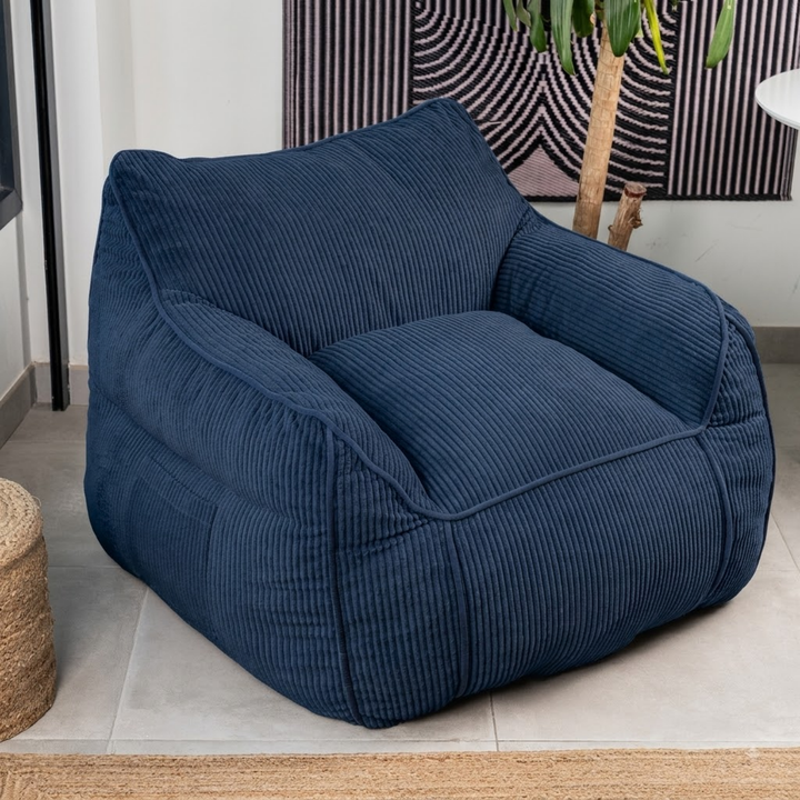 Pouf Fauteuil Velours Côtelé - 100x110 Cm