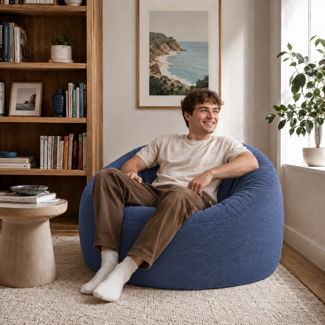 Pouf déhoussable Velours Côtelé - 100 cm