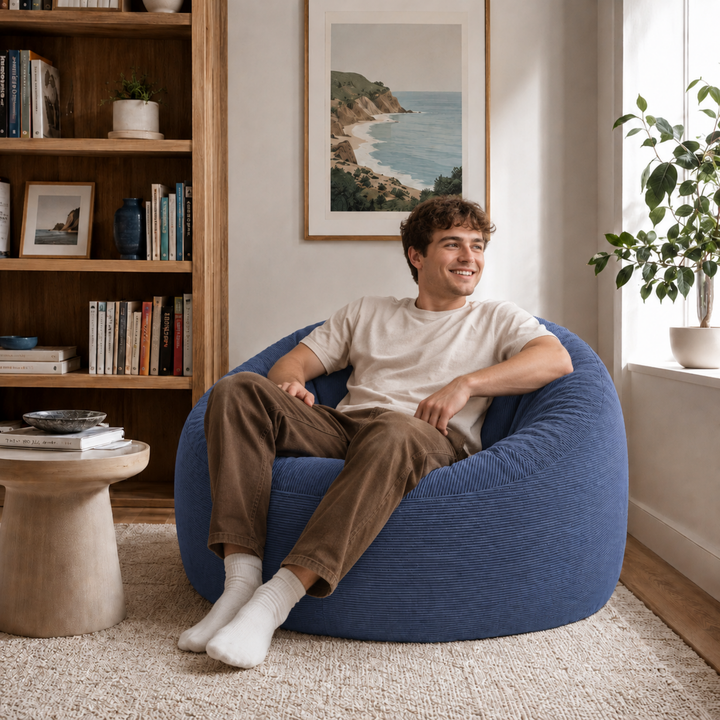 Pouf déhoussable Velours Côtelé - 100 cm
