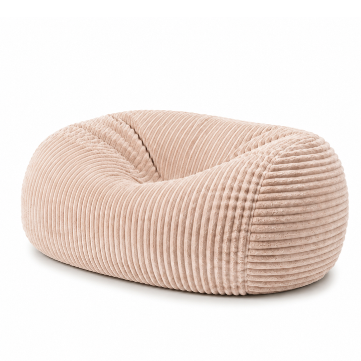 Pouf long géant déhoussable - Fourrure côtelée - 160 cm