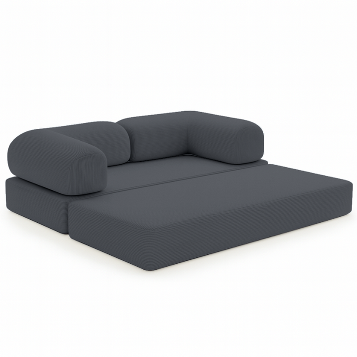 Canapé Lit Compressé Modulable 2 Places Velours Côtelé - 90 X 180 Cm