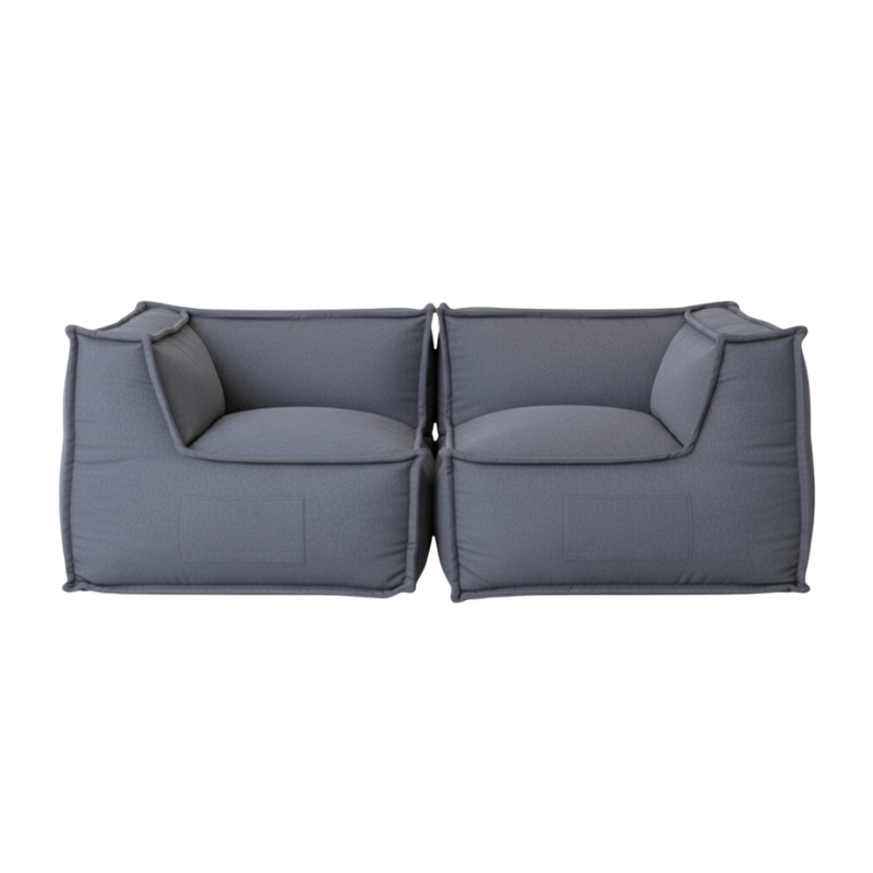 Canapé Modulable 2 Places - Effet Lin - 90x180 Cm