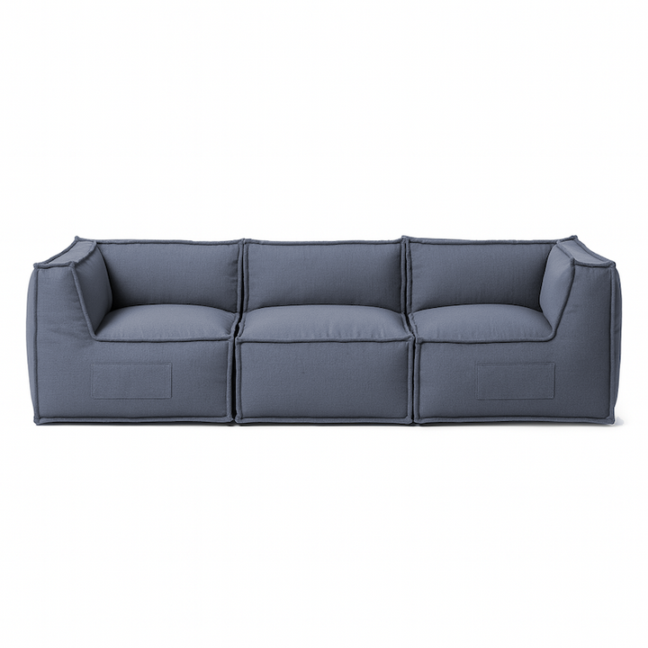 Canapé Modulable 3 Places - Effet Lin - 90x262 Cm