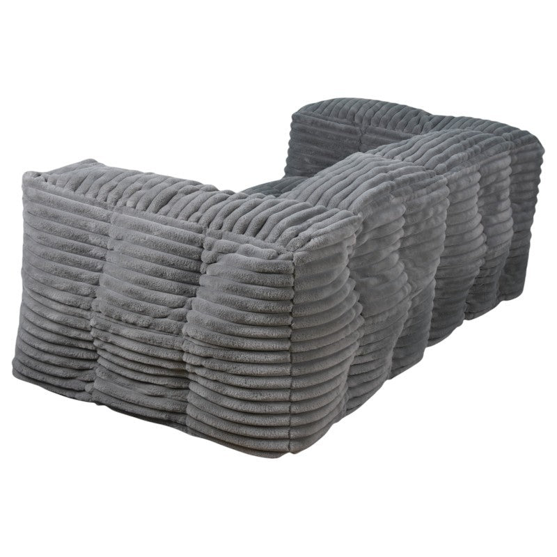 Canapé Modulable Fourrure Côtelé - 90x180 Cm