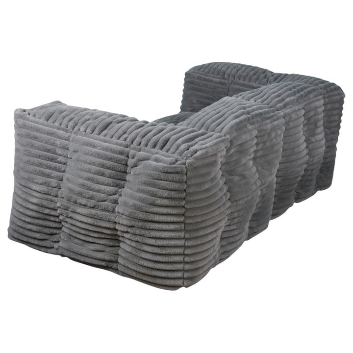 Canapé Modulable Fourrure Côtelé - 90x180 Cm