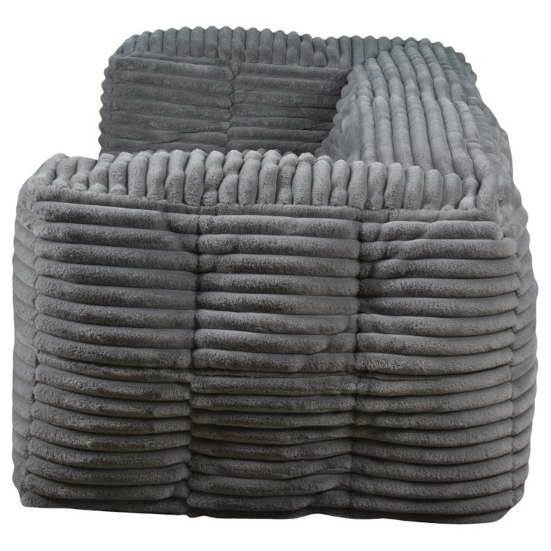 Canapé Modulable Fourrure Côtelé - 90x180 Cm
