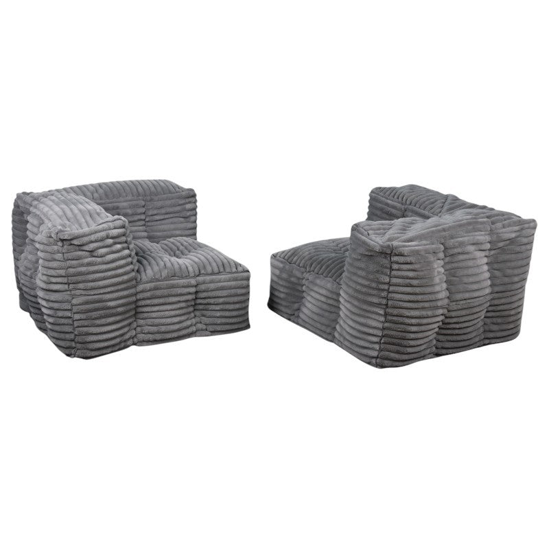 Canapé Modulable Fourrure Côtelé - 90x180 Cm