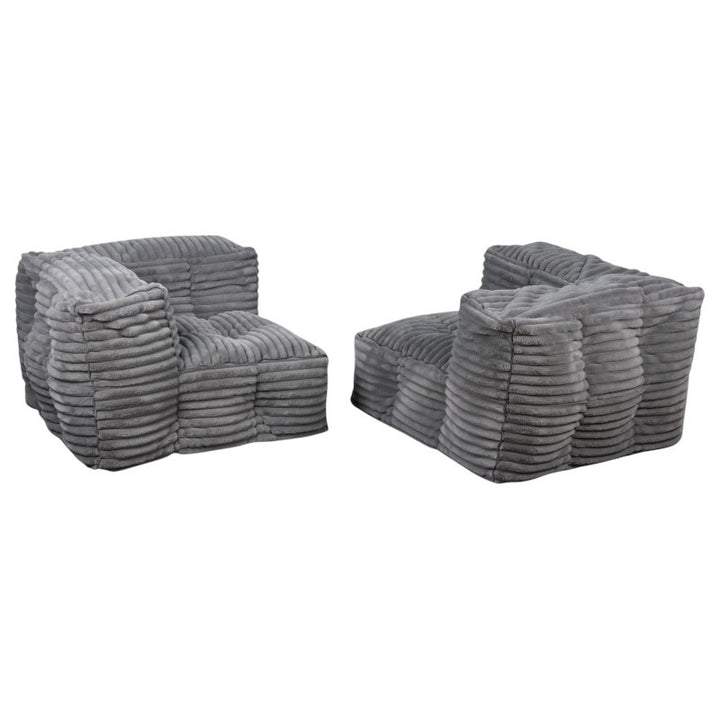 Canapé Modulable Fourrure Côtelé - 90x180 Cm