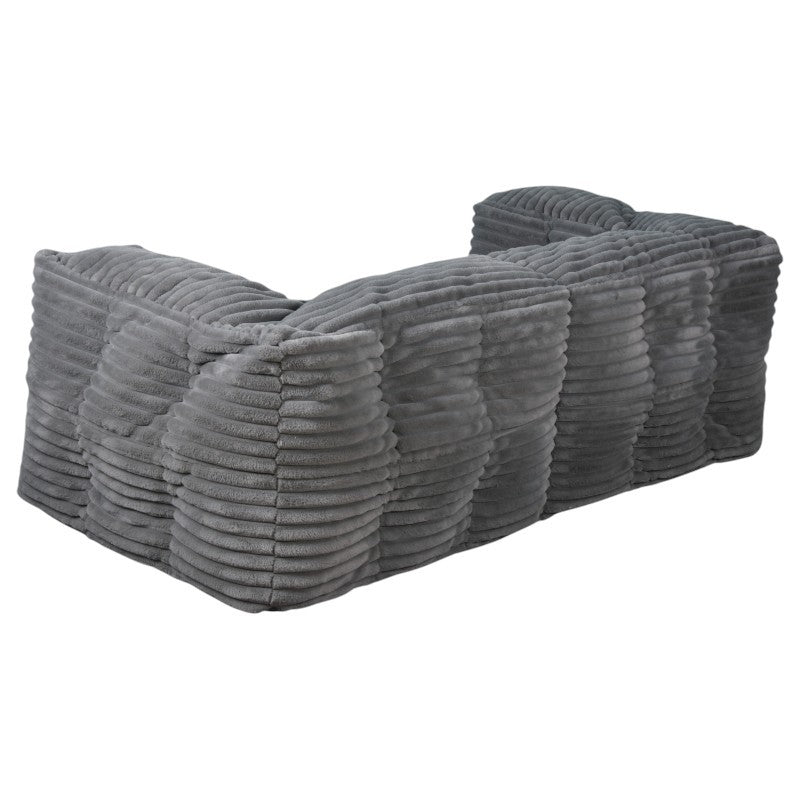 Canapé Modulable Fourrure Côtelé - 90x180 Cm