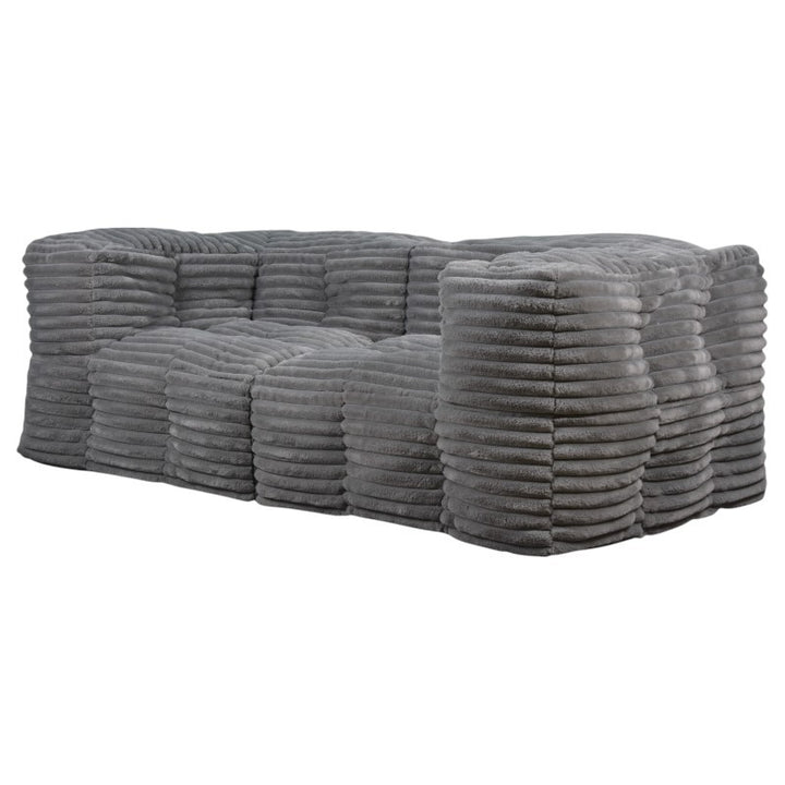 Canapé Modulable Fourrure Côtelé - 90x180 Cm
