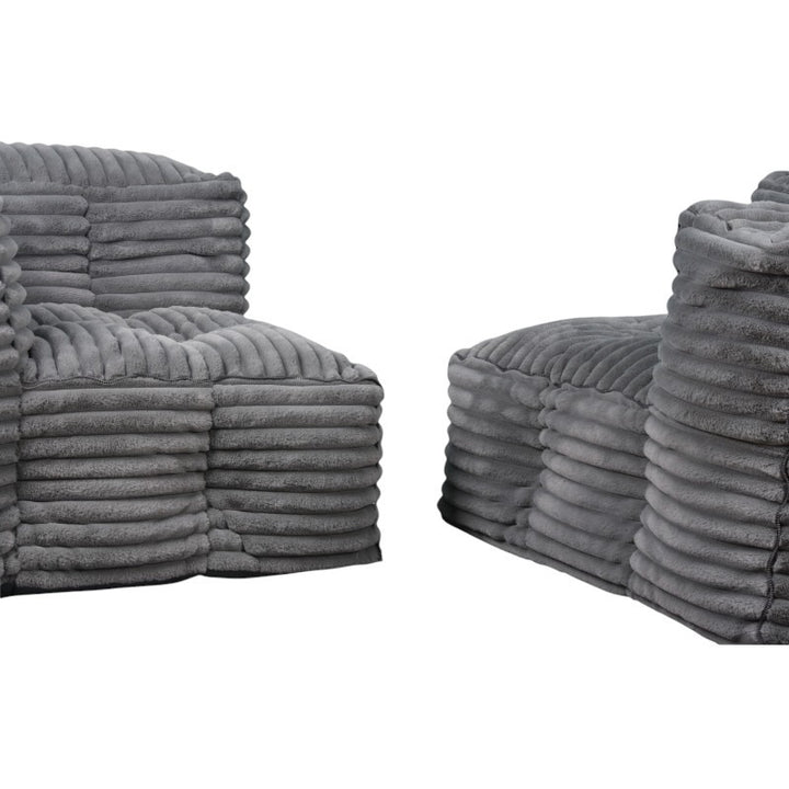 Canapé Modulable Fourrure Côtelé - 90x180 Cm