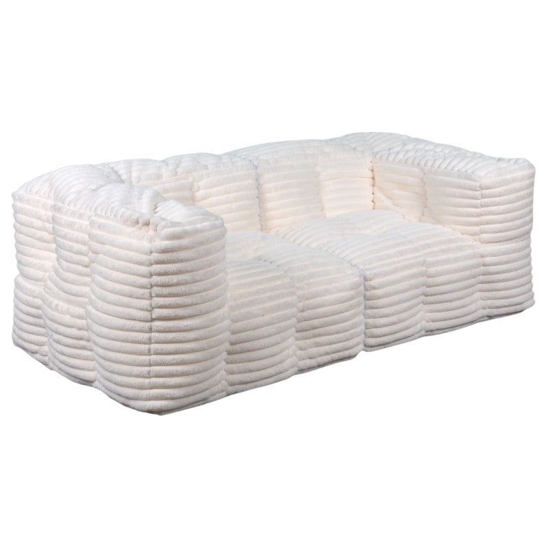 Canapé Modulable Fourrure Côtelé - 90x180 Cm