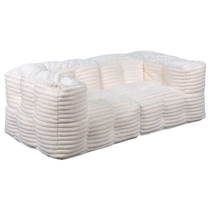 Canapé Modulable Fourrure Côtelé - 90x180 Cm
