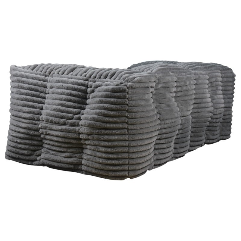 Canapé Modulable Fourrure Côtelé - 90x180 Cm