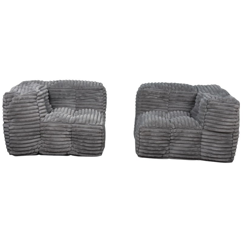 Canapé Modulable Fourrure Côtelé - 90x180 Cm
