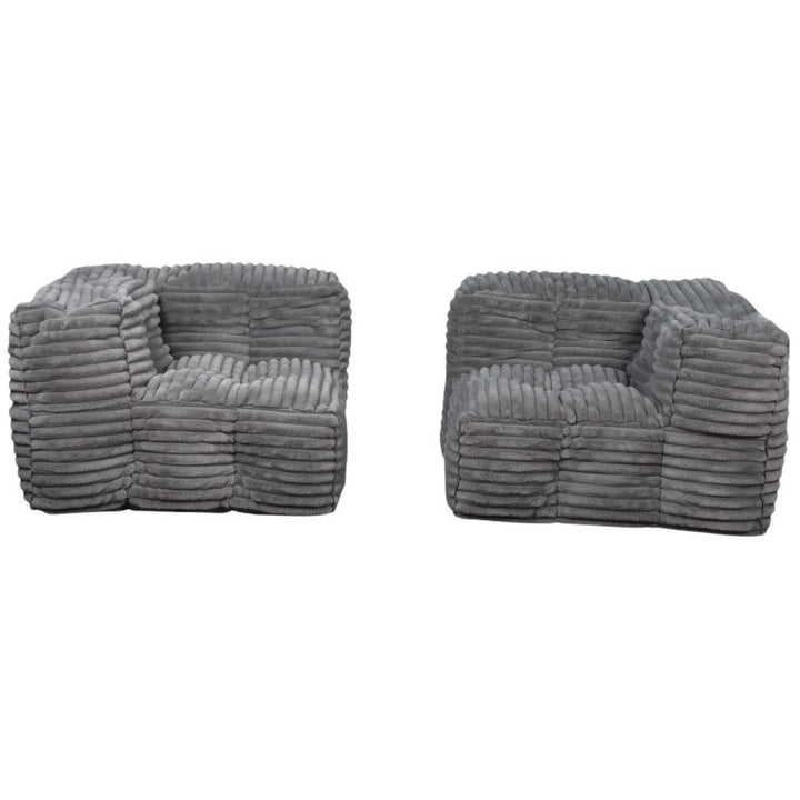 Canapé Modulable Fourrure Côtelé - 90x180 Cm
