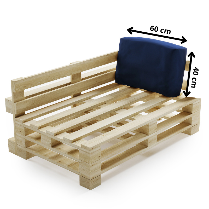 Coussin Palette Déhoussable Imperméable - Angle 60x40 Cm