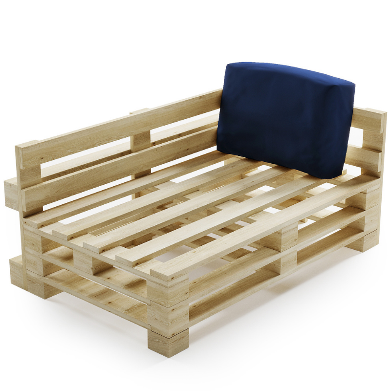 Coussin Palette Déhoussable Imperméable - Angle 60x40 Cm
