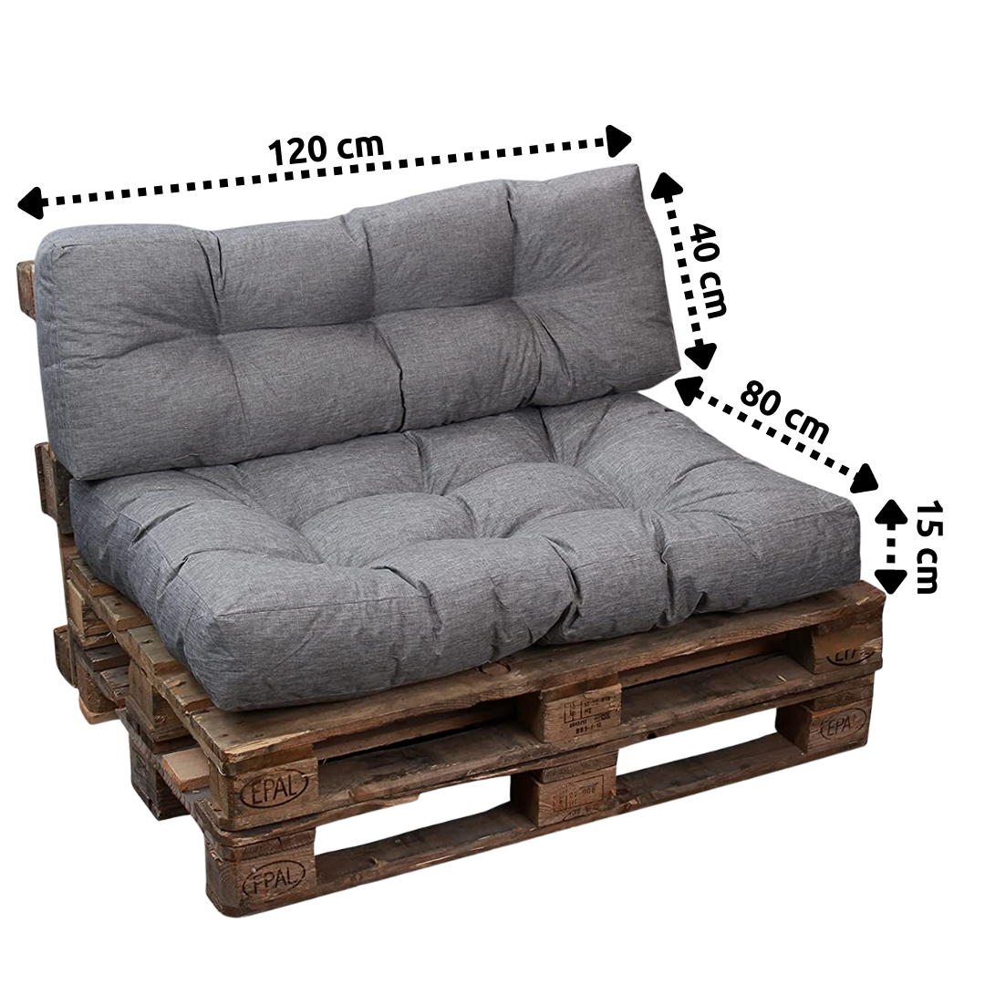 Dossier Seul Coussin Palette - 120x40x15 Cm