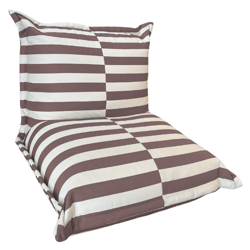 Housse Pouf Extérieur Rayures - 85 X 85 X 75 Cm