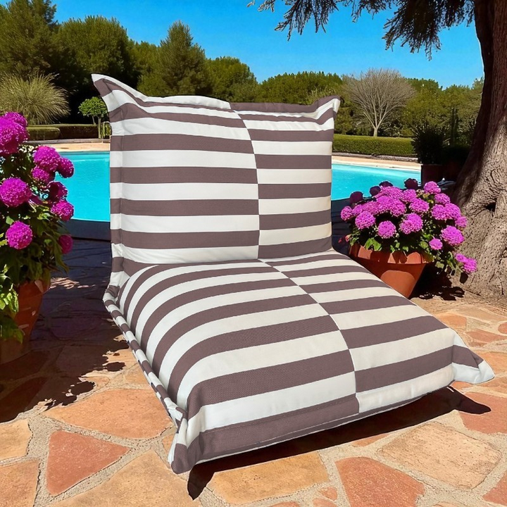 Housse Pouf Extérieur Rayures - 85 X 85 X 75 Cm