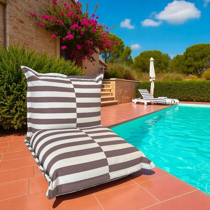 Housse Pouf Extérieur Rayures - 85 X 85 X 75 Cm