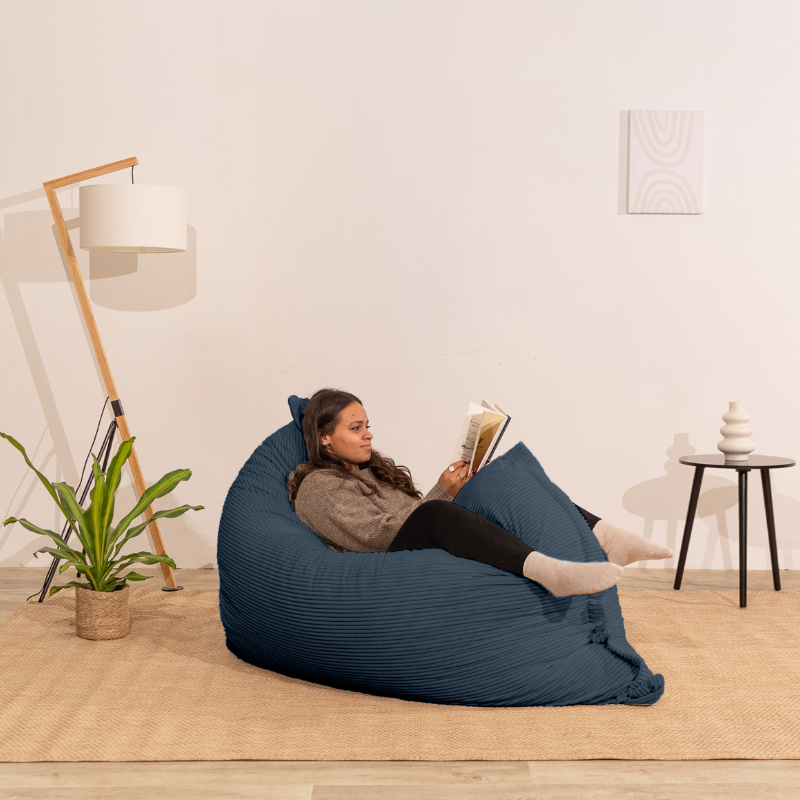 Housse Pouf Velours Côtelé - 140x180 Cm
