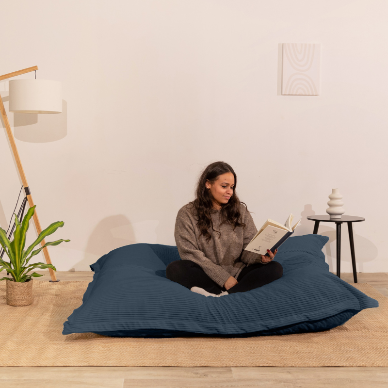 Housse Pouf Velours Côtelé - 140x180 Cm