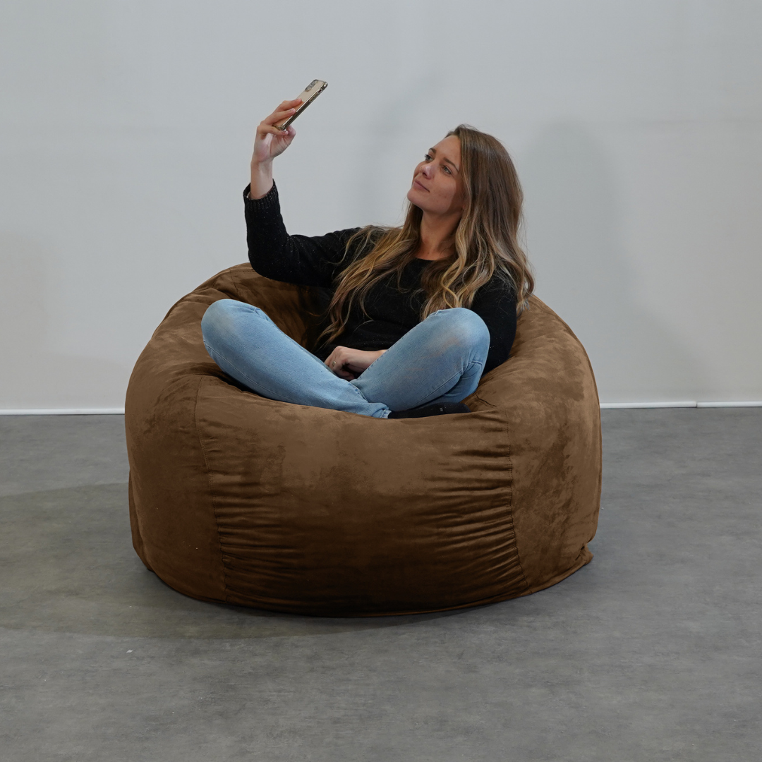 Housse Seule Pouf Géant Microsuède - 120 Cm - Banabag