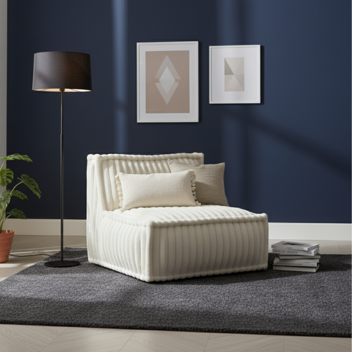 Module Central Pour Canapé Modulable - Fourrure Côtelée - 90x82 Cm