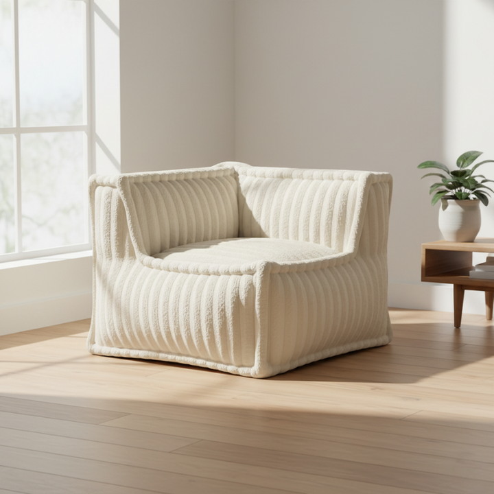 Module D’angle Droit Pour Canapé Modulable - Fourrure Côtelée - 90x90 Cm