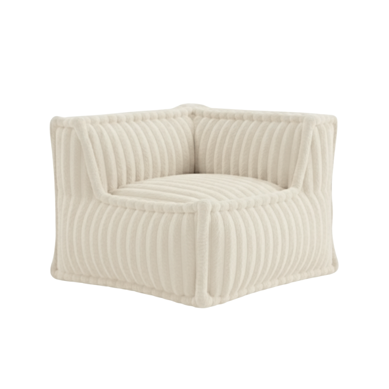Module D’angle Droit Pour Canapé Modulable - Fourrure Côtelée - 90x90 Cm