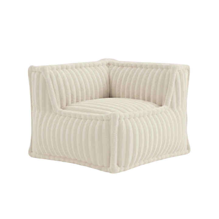 Module D’angle Droit Pour Canapé Modulable - Fourrure Côtelée - 90x90 Cm