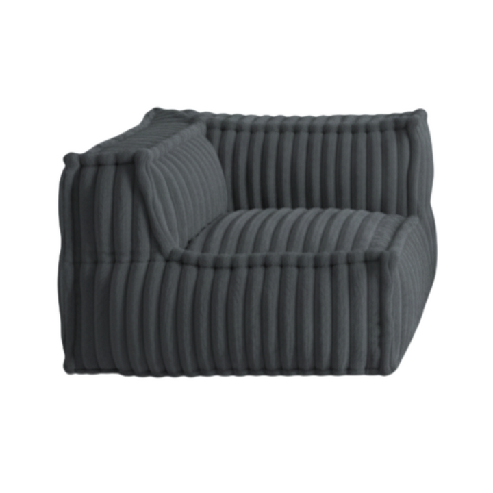 Module D’angle Gauche Pour Canapé Modulable - Fourrure Côtelée - 90x90 Cm