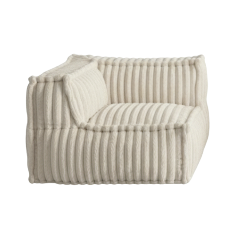 Module D’angle Gauche Pour Canapé Modulable - Fourrure Côtelée - 90x90 Cm