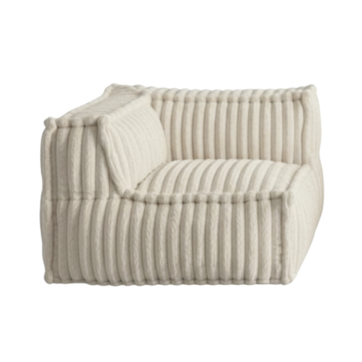 Module D’angle Gauche Pour Canapé Modulable - Fourrure Côtelée - 90x90 Cm