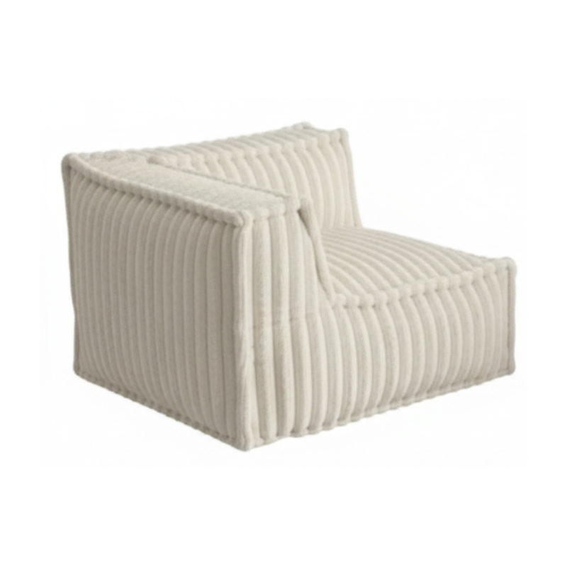 Module D’angle Gauche Pour Canapé Modulable - Fourrure Côtelée - 90x90 Cm