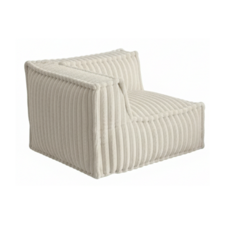 Module D’angle Gauche Pour Canapé Modulable - Fourrure Côtelée - 90x90 Cm