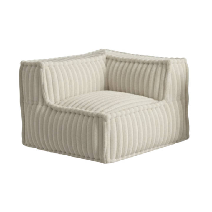 Module D’angle Gauche Pour Canapé Modulable - Fourrure Côtelée - 90x90 Cm