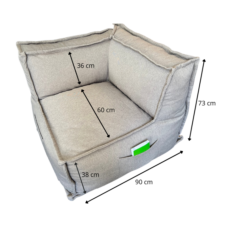 Module D’angle Réversible Pour Canapé Modulable - Effet Lin - 90x90 Cm