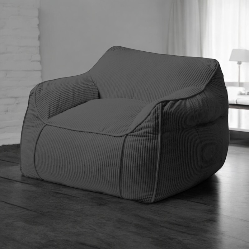 Pouf Fauteuil Velours Côtelé - 100x110 Cm