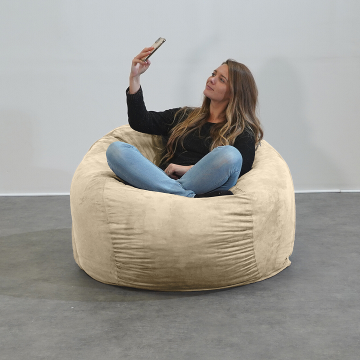 Pouf Géant Microsuède - 120 Cm - Banabag